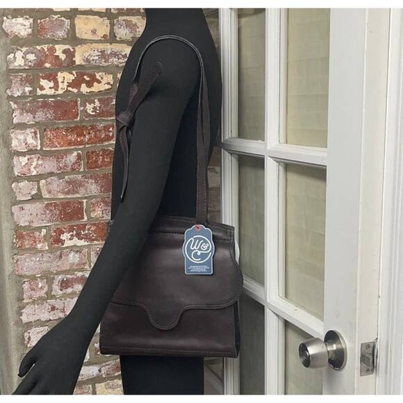 Adan Ballou  Leather Brown Shoulder Bag Full Grain Vegetable Tanned Leather - Picture 1 of 13